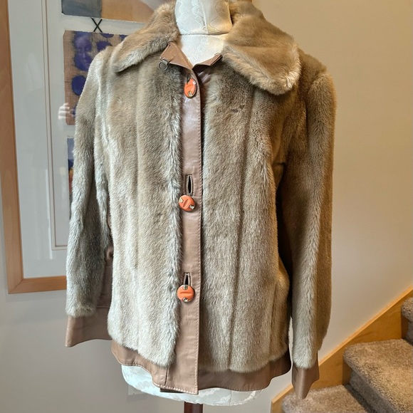 Tocci Imports Leather Faux Fur Jacket Coat -  England - Picture 5 of 11